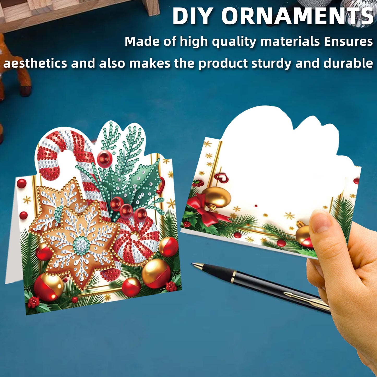 8PCS DIY Diamond Art Greeting Cards Congratulations Cards   Gifts (Christmas)
