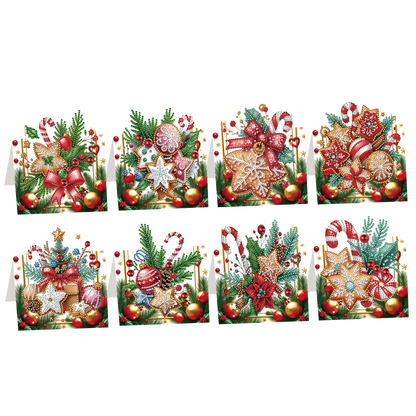 8PCS DIY Diamond Art Greeting Cards Congratulations Cards   Gifts (Christmas)