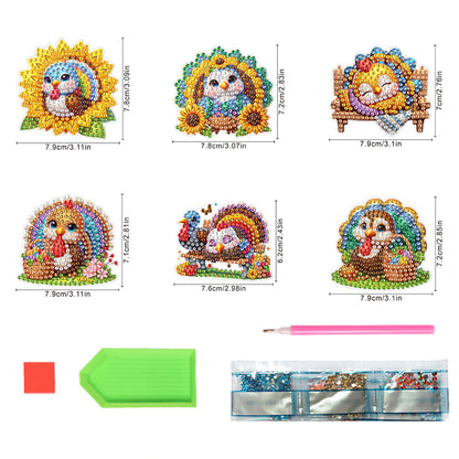 6pcs Soft Magnetic DIY Diamond Painting Fridge Magnet Kit for Beginners Gifts