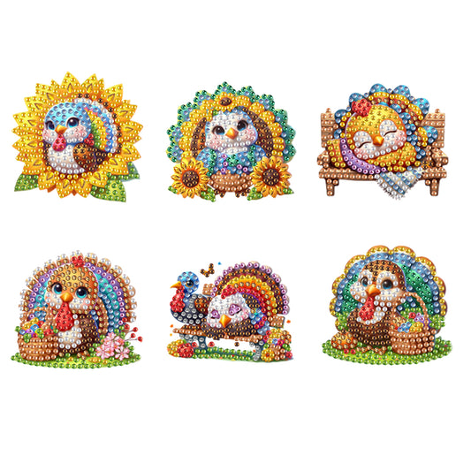 6pcs Soft Magnetic DIY Diamond Painting Fridge Magnet Kit for Beginners Gifts