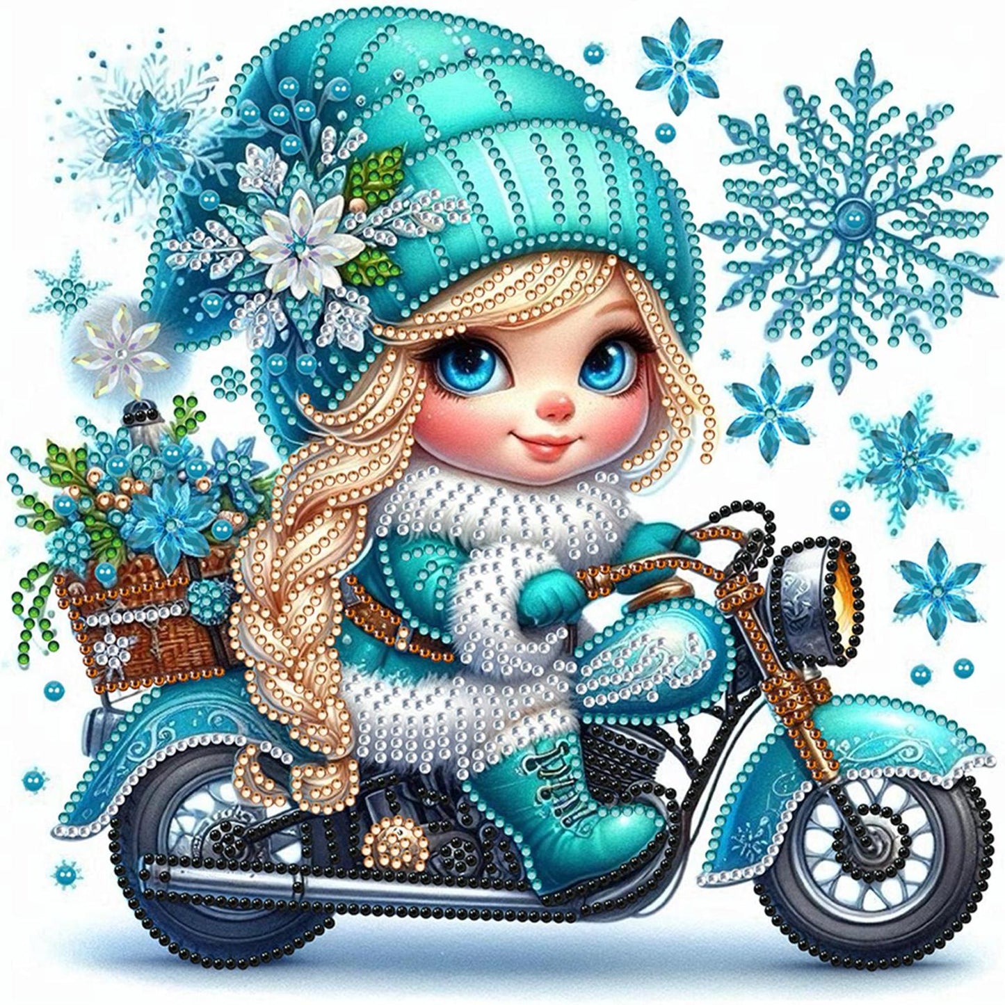 Little Girl In Snow Scene - Special Shaped Drill Diamond Painting 30*30CM