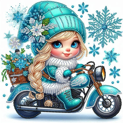 Little Girl In Snow Scene - Special Shaped Drill Diamond Painting 30*30CM