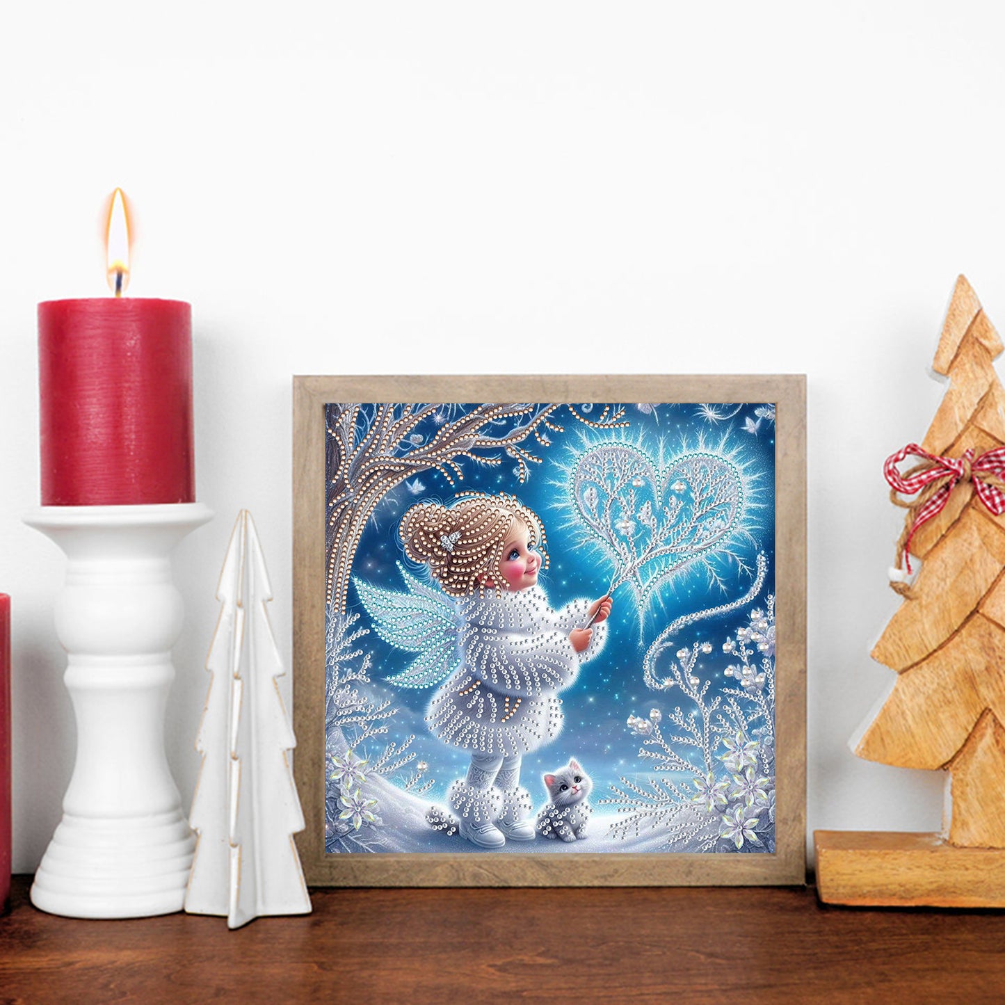 Little Girl In Snow Scene - Special Shaped Drill Diamond Painting 30*30CM
