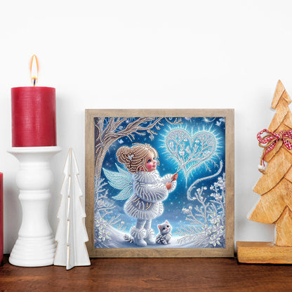 Little Girl In Snow Scene - Special Shaped Drill Diamond Painting 30*30CM
