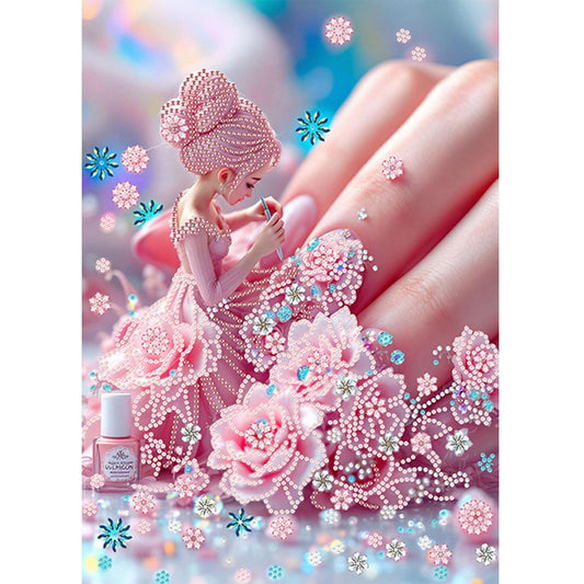 Flower Fairy Beauty - Special Shaped Drill Diamond Painting 30*40CM