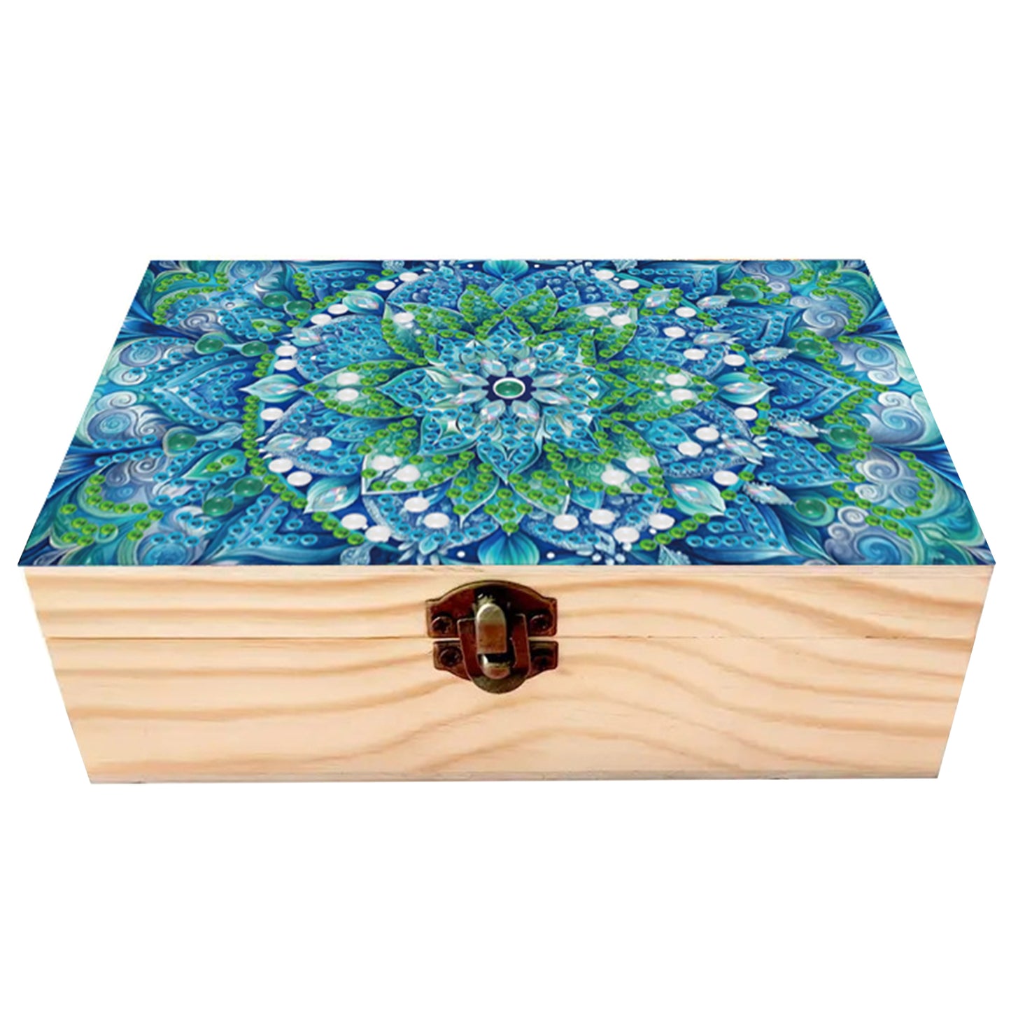 5D DIY Diamond Painting Handmade Wood Storage Box Crystal Storage Case (Mandala)