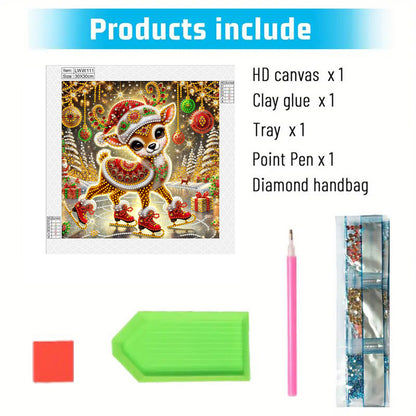 Christmas Fawn - Special Shaped Drill Diamond Painting 30*30CM