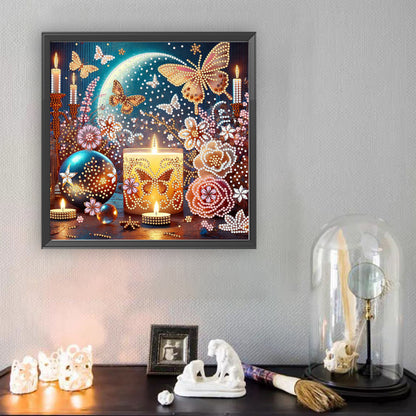 Dreamy Flower Candles - Special Shaped Drill Diamond Painting 30*30CM