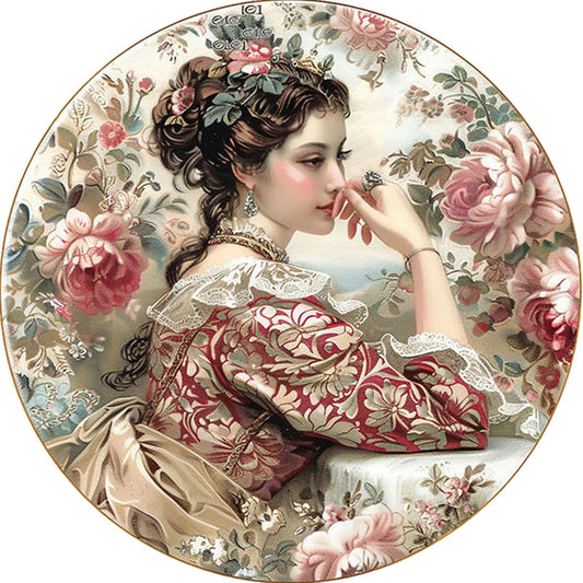 Vintage Girl - Full Round Drill Diamond Painting 40*40CM