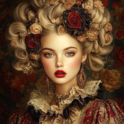 Vintage Girl - Full Round Drill Diamond Painting 40*40CM