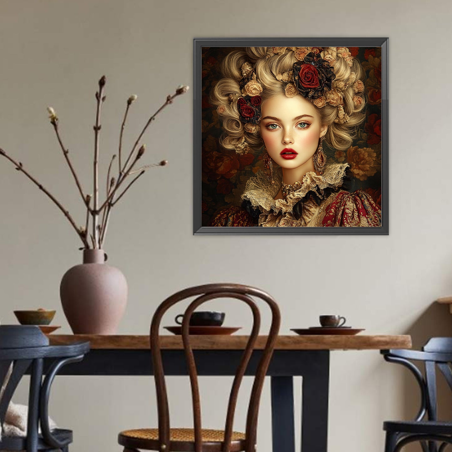 Vintage Girl - Full Round Drill Diamond Painting 40*40CM