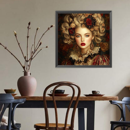Vintage Girl - Full Round Drill Diamond Painting 40*40CM