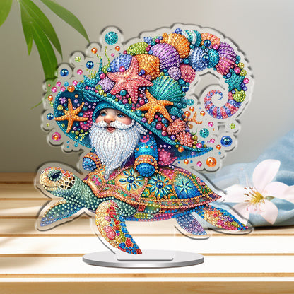 Turtle DIY 2D Flat Print Acrylic Desktop Diamond Art Kits 24x22cm Desktop Decor