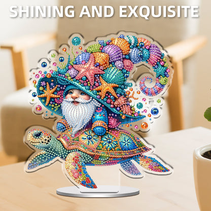 Turtle DIY 2D Flat Print Acrylic Desktop Diamond Art Kits 24x22cm Desktop Decor