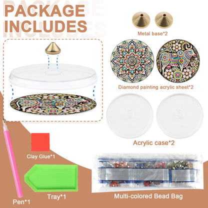 4pcs DIY Diamond Painting Incense Tray Incense Burner Stick Holder (Mandala)