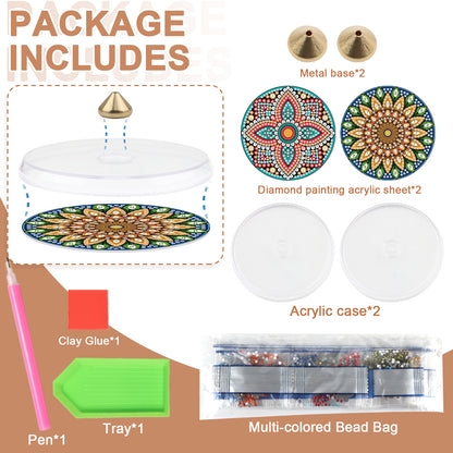 4pcs DIY Diamond Painting Incense Tray Incense Burner Stick Holder (Mandala)