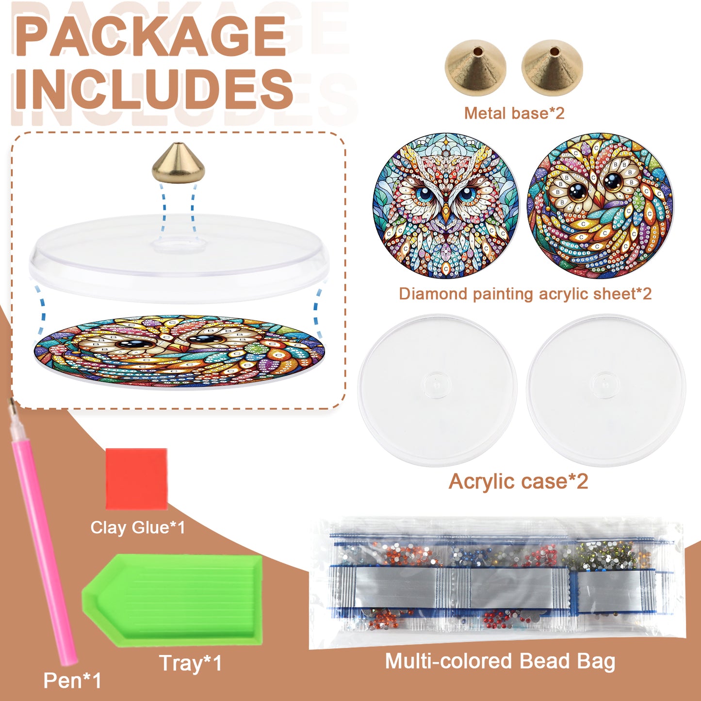 4pcs DIY Diamond Painting Incense Tray Incense Burner Stick Holder (Tree Life)