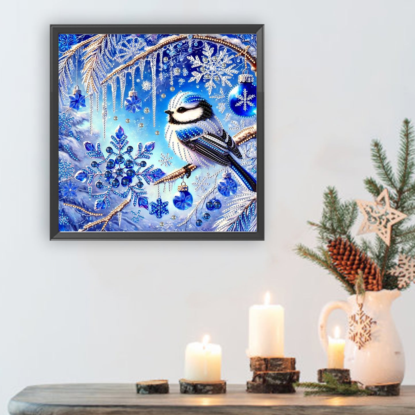 Snowy Bluebird - Special Shaped Drill Diamond Painting 30*30CM