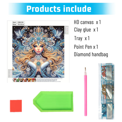 Enchanting Snowy Woman - Special Shaped Drill Diamond Painting 30*30CM