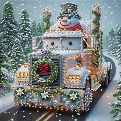 Snowy Snowman - Special Shaped Drill Diamond Painting 30*30CM