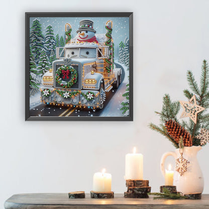 Snowy Snowman - Special Shaped Drill Diamond Painting 30*30CM