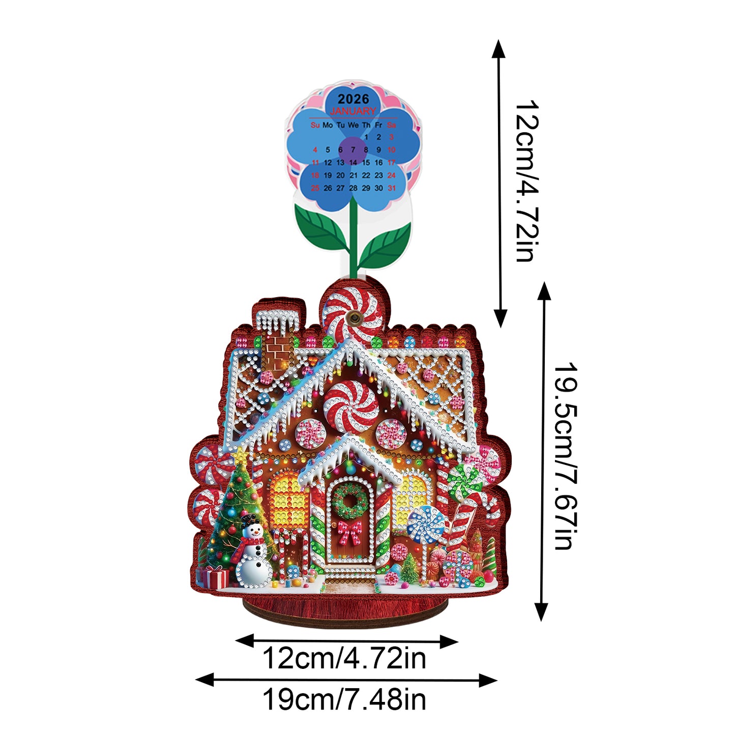 2026-2027 House Wooden DIY 5D Diamond Painting Calendar for Home Office Decor