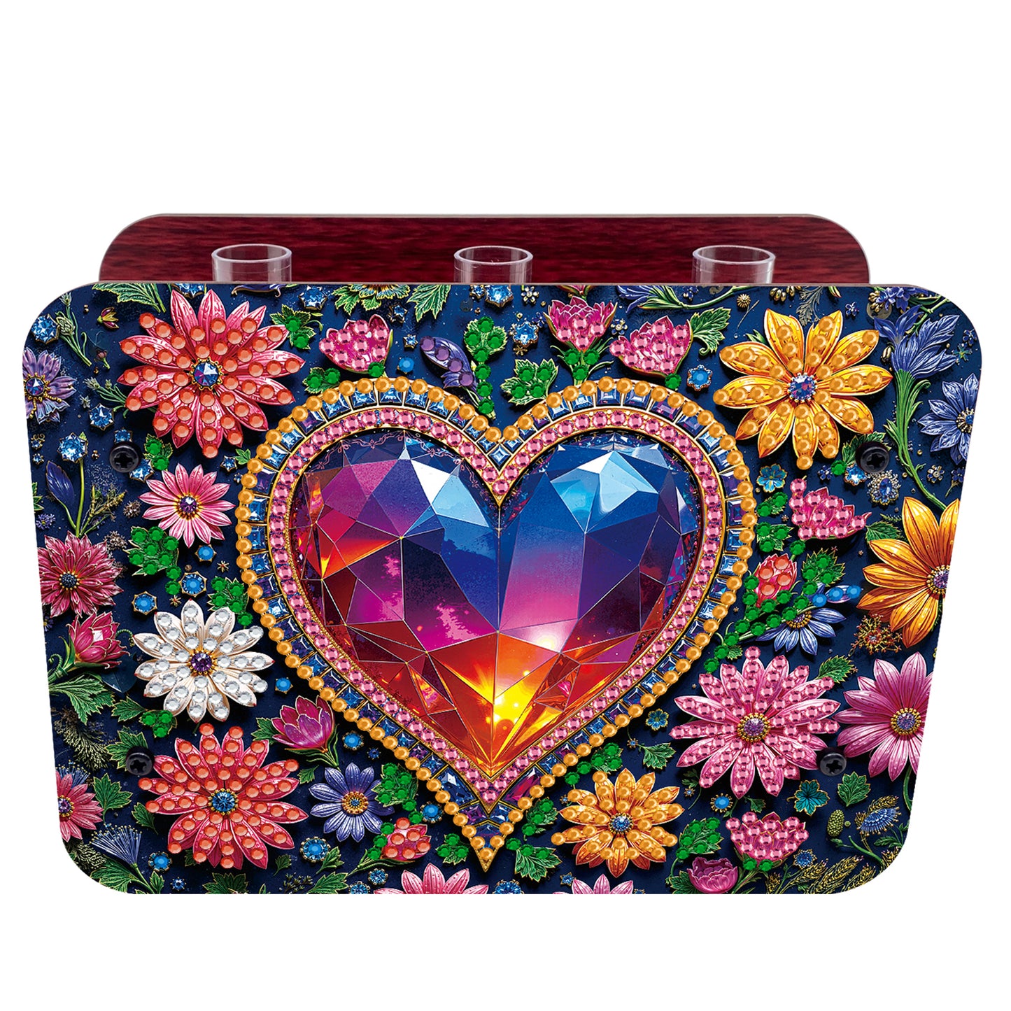 Gem Heart DIY Diamond Painting Wooden Tube Vase for Adults Gift Idea Home Decor