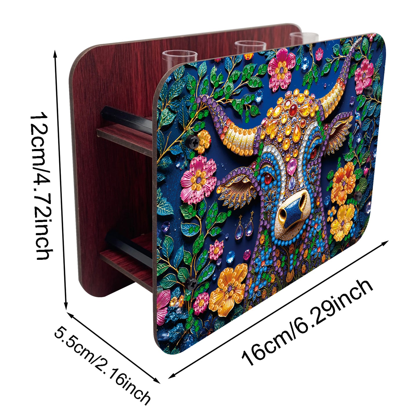 Gem Cow DIY Diamond Painting Wooden Tube Vase for Adults Gift Idea Home Decor