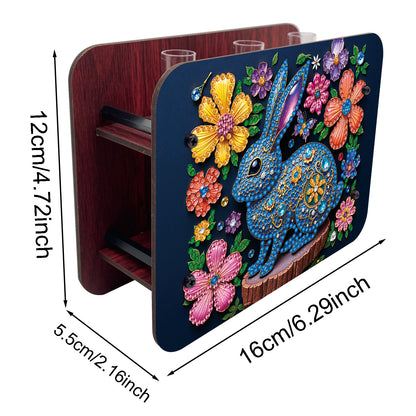 Gem Rabbit DIY Diamond Painting Wooden Tube Vase for Adults Gift Idea Home Decor