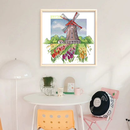 Spring - 14CT Stamped Cross Stitch 26*26CM (Joy Sunday)