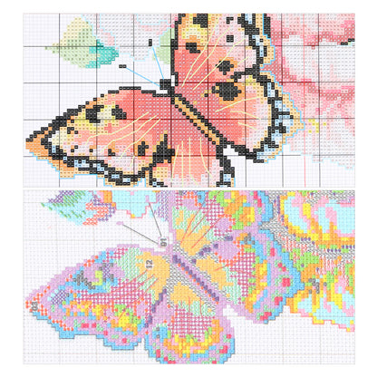 Cat And Soap Bubbles - 14CT Stamped Cross Stitch 21*27CM (Joy Sunday)