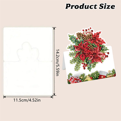 6 Packs Christmas Flower DIY Diamond Painting Greeting Cards for Adults Gifts