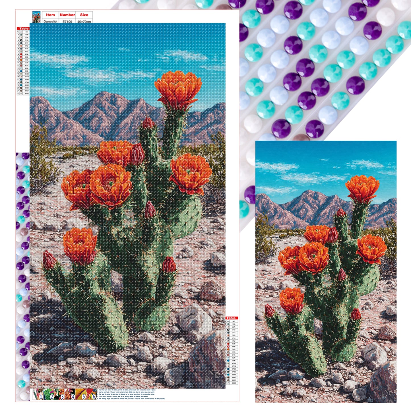 Cactus - Full Round Drill Diamond Painting 40*70CM