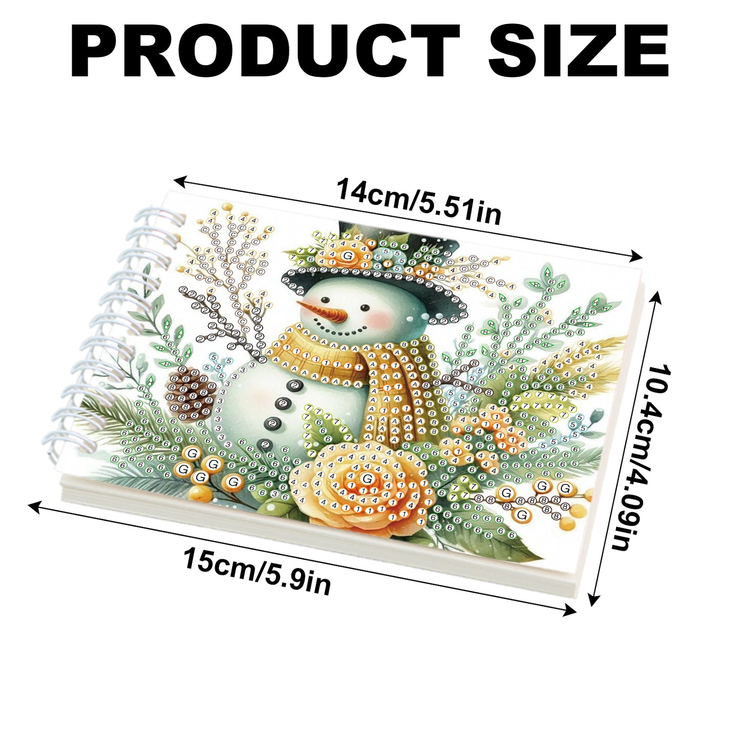 2 Pack Winter Snowman DIY Diamond Art Spiral Notebook Kit 80Pages No Lines Gifts