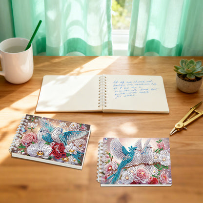 2 Pack Dove Bluebird DIY Diamond Art Spiral Notebook Kit 80Pages No Lines Gifts