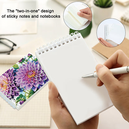 2 Pack Purple Gerbera DIY Diamond Art Spiral Notebook Kit 80Pages No Lines Gifts