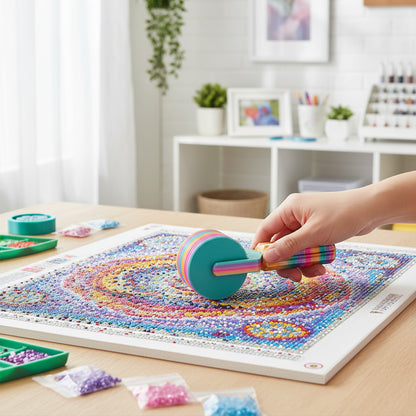 2Pcs Diamond Painting Roller DIY Diamond Painting Tools (Candy Color Silver)