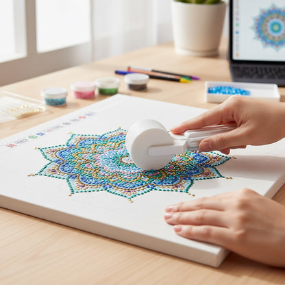 2Pcs Diamond Painting Roller DIY Diamond Painting Tools (Candy Color Silver)