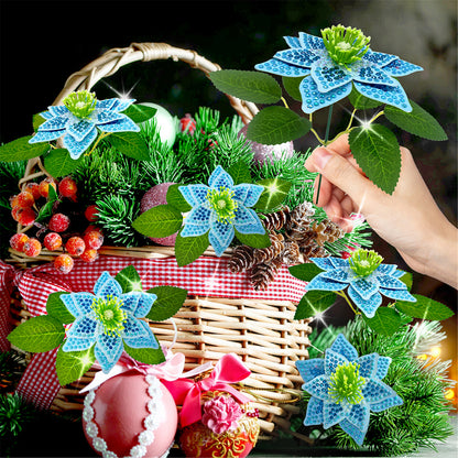 8Pcs 3D Green Artificial Flowers DIY Desktop Diamond Art Kit Adults Home Decor