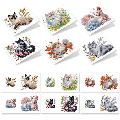 12pcs Flowerbed Pattern DIY Diamond Art Greeting Cards w/Envelope for Festivals