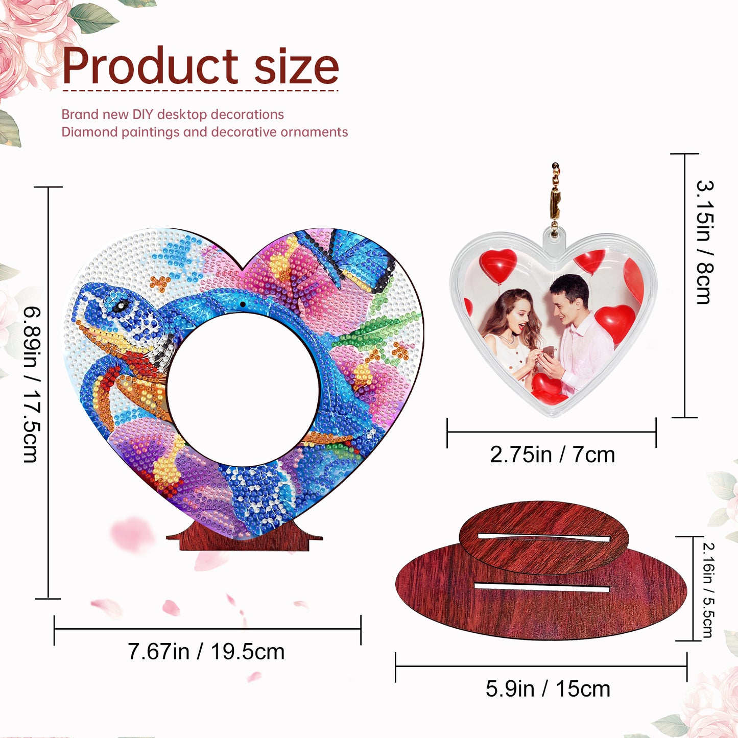 2D Flatt DIY Wooden Sea Turtle Desktop Diamond Art Ornament Kits Home Decor