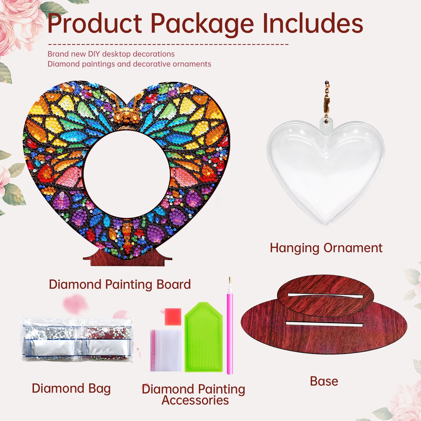 2D Flatt DIY Wooden Butterfly Desktop Diamond Art Ornament Kits Home Decor