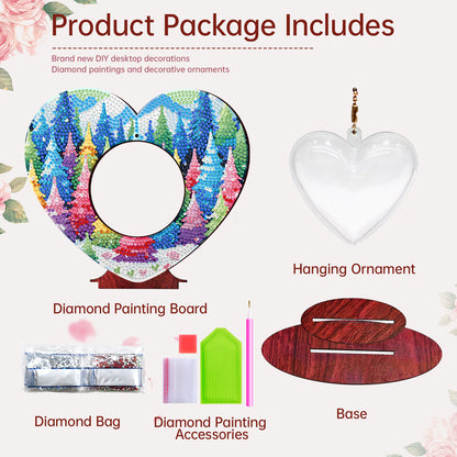 2D Flatt DIY Wooden Forest Desktop Diamond Art Ornament Kits Home Decor