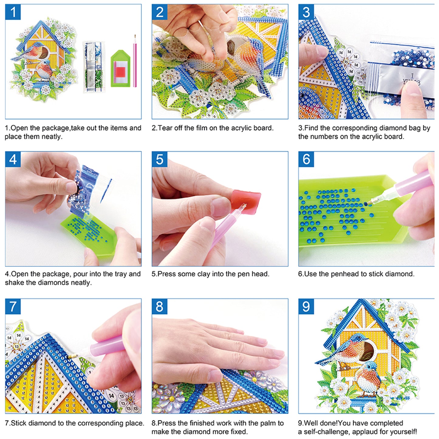 Post Office 2D Flat DIY Acrylic Diamond Painting Pendant Kits Home Wall Decor