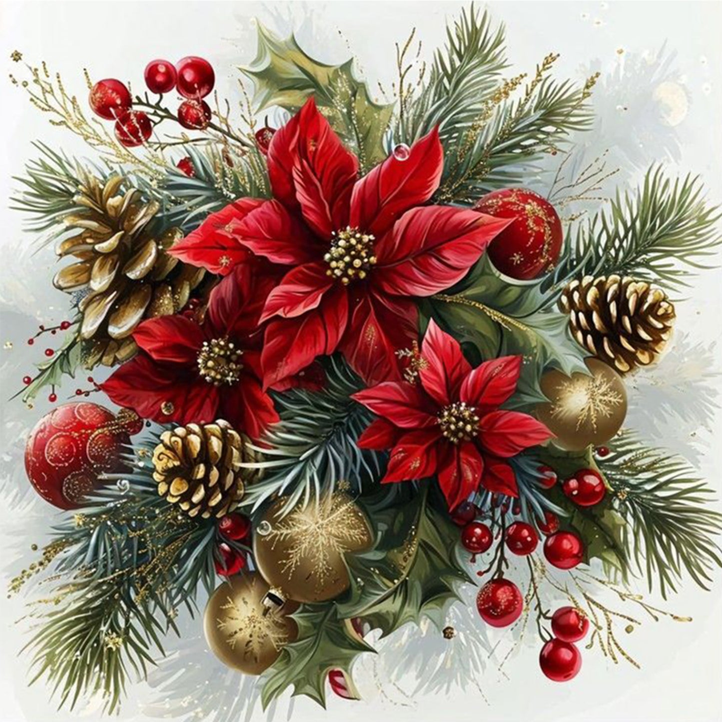 Christmas Red - Full Square Drill Diamond Painting 30*30CM