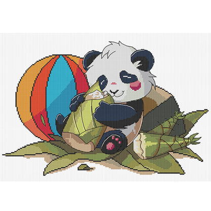 Panda Loves Bamboo Shoots - 14CT Stamped Cross Stitch 42*32CM (Joy Sunday)