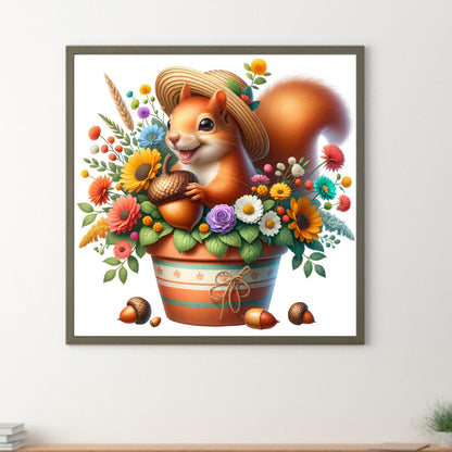 Squirrel - Full Round Drill Diamond Painting 40*40CM