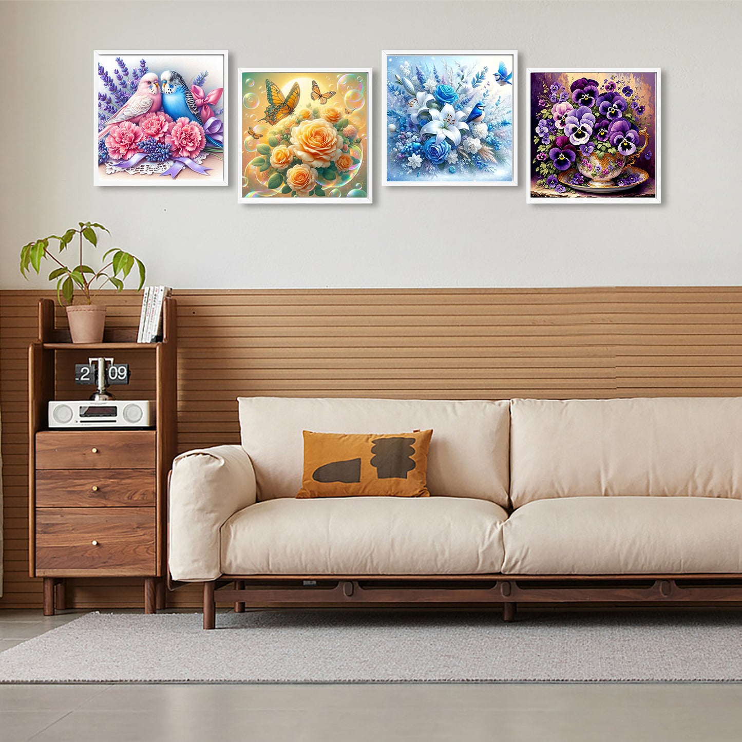 Flowers And Birds - Full Round Drill Diamond Painting 30*30CM