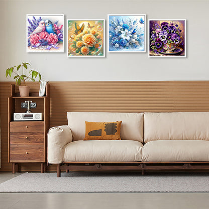 Flowers And Birds - Full Round Drill Diamond Painting 30*30CM