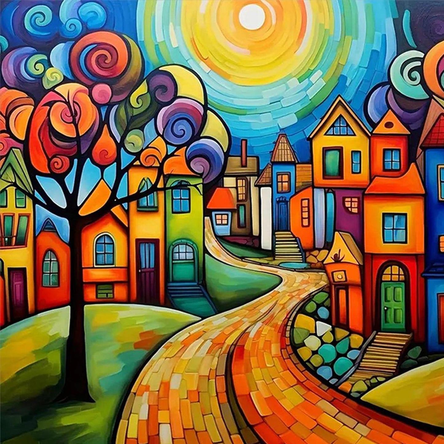 Houses - Full Round Drill Diamond Painting 30*30CM
